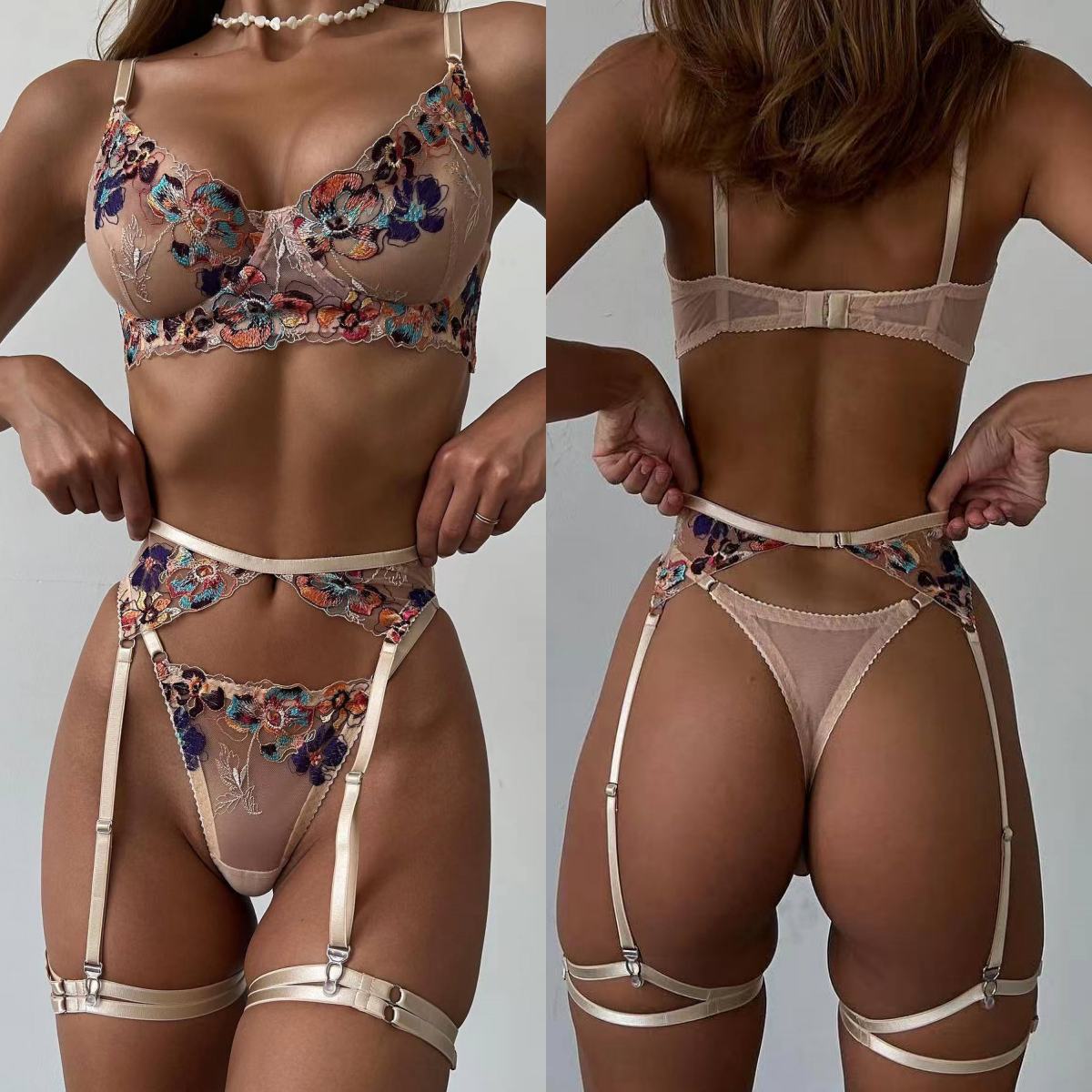 Luxury Skincare Kit - Krasapt Lingerie trasparente con ricamo di