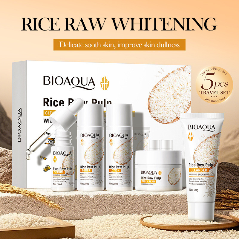 5 pz BIOAOUA Set Sbiancante Cr - Luxury Skincare Kit recensione e prezzo