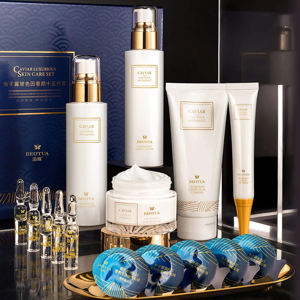 15PCS Caviale Set per la cura  - Luxury Skincare Kit recensione e prezzo